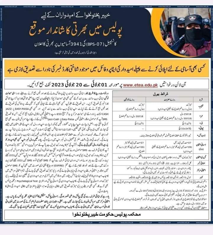 Jail Police Jobs 2025 Latest Advertisement